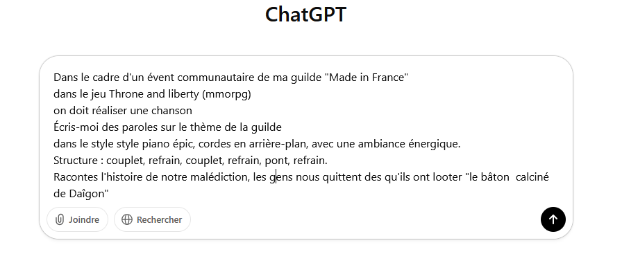 ChatGPT exemple